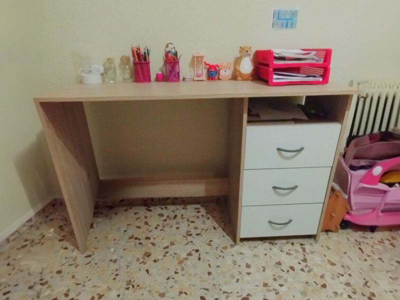 Foto de cliente de Escritorio con cajones blanco y roble Aris 123 cm
