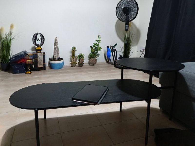 Foto de cliente de Mesa de Centro Kemi 2 Niveles Color Negro 118x43 cm