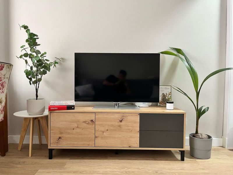 Foto de cliente de Mueble TV Brooklyn 130 cm Color Roble Nodi y Gris Antracita