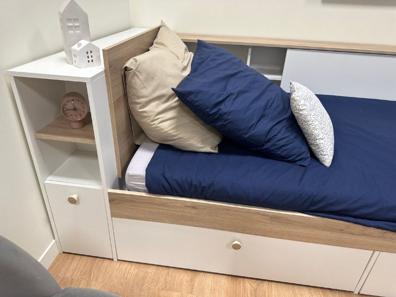 Foto de cliente de Cama Life Con Almacenaje Dormitorio Juvenil Blanco Y Roble Kronberg 90x190-200 cm