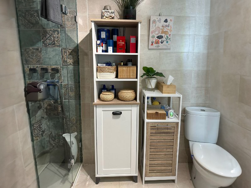 Foto de cliente de Mueble De Baño Pack Siena Blanco Soft Y Roble Cambrian Con Columna (Incluye Lavabo)