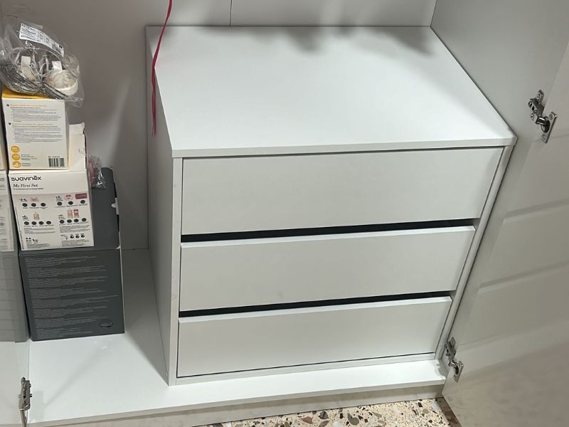 Foto de cliente de Cajonera de Armario Mueble Auxiliar Pequeño Blanco 60x57x44 cm