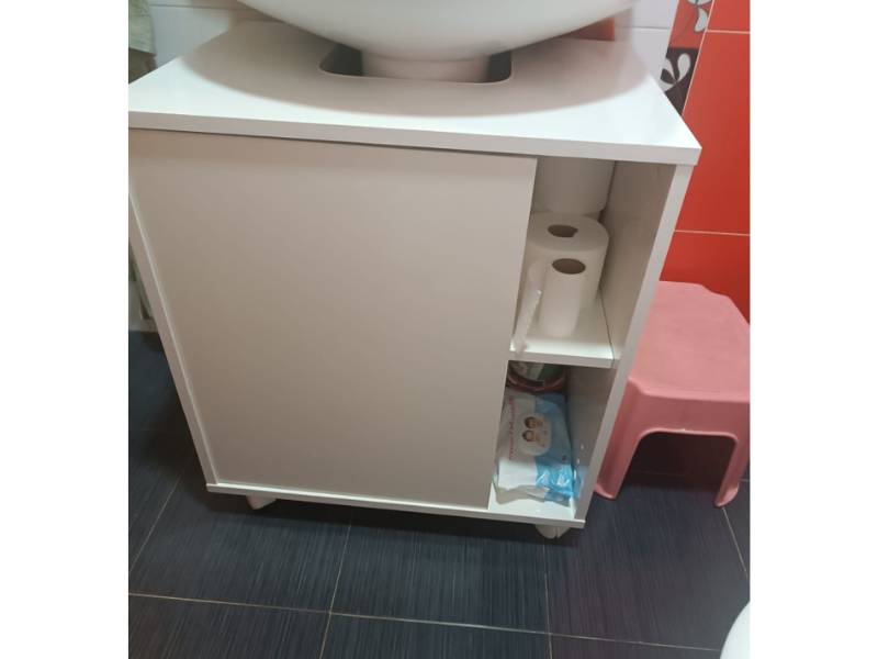 Foto de cliente de Mueble de Baño con Patas (con ruedas) Sintra Blanco Brillo 59 cm