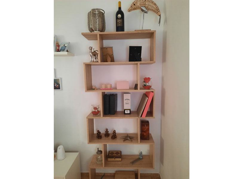 Foto de cliente de Estantería Athena Alta Salón Oficina Color Roble Canadian 80x192x24 cm