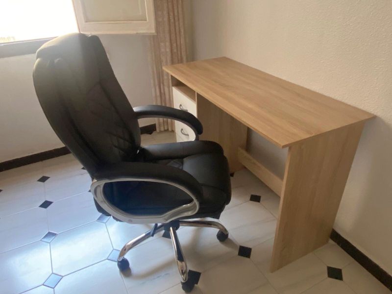 Foto de cliente de Escritorio con cajones blanco y roble Aris 123 cm
