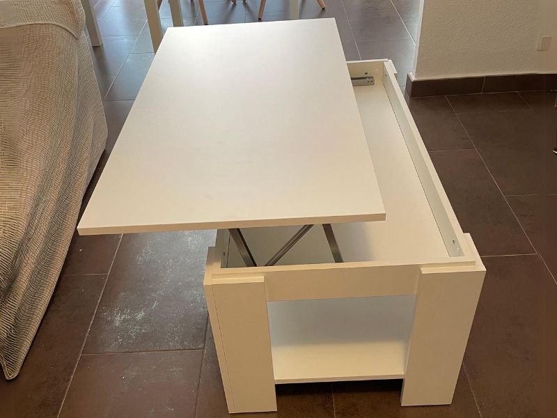 Foto de cliente de Mesa centro blanco mate elevable 100x50 cm