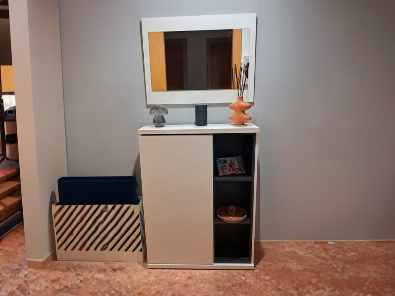 Foto de cliente de Mueble Zapatero Recibidor Blanco Brillo+ Espejo 79 cm