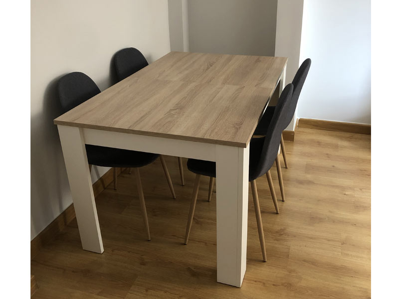 Foto de cliente de Pack de muebles de salón nórdicos blanco y roble