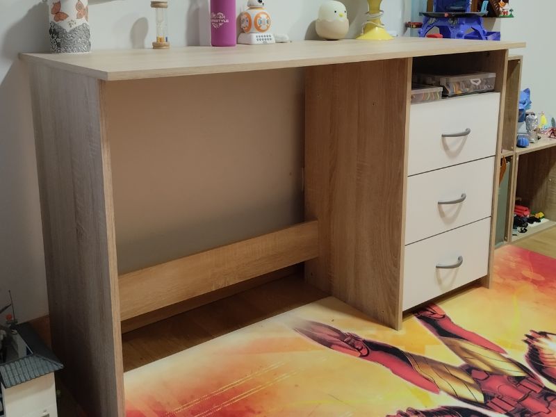 Foto de cliente de Escritorio con cajones blanco y roble Aris 123 cm