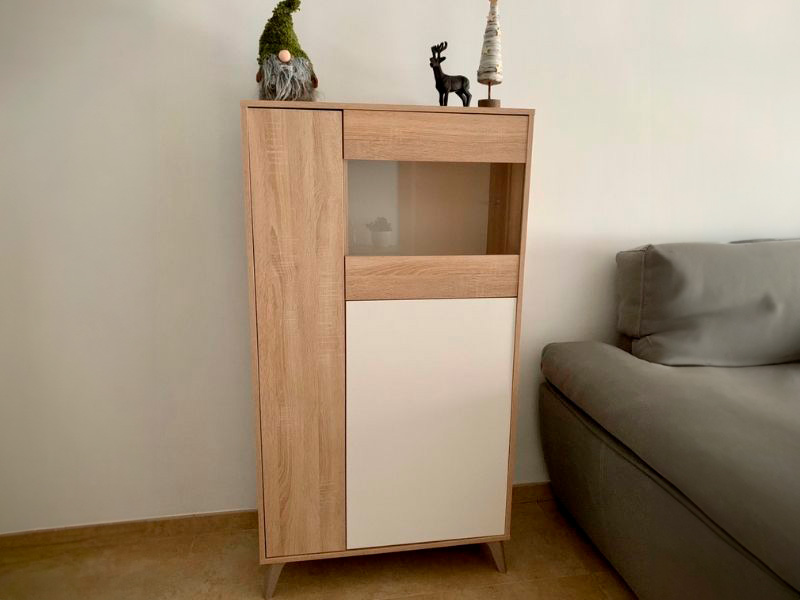 Foto de cliente de Pack salón Kikua Plus estilo nórdico roble y blanco artik