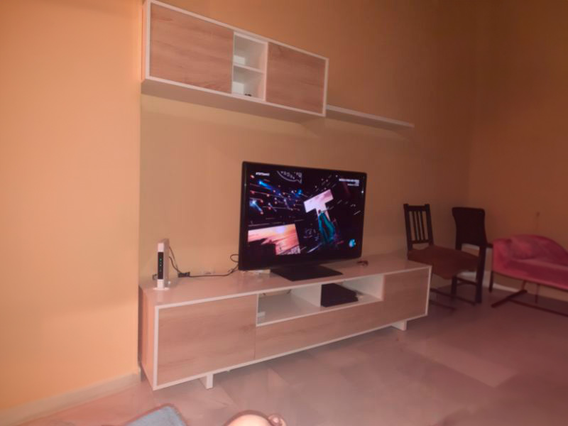 Foto de cliente de Pack muebles salón moderno roble canadian y blanco