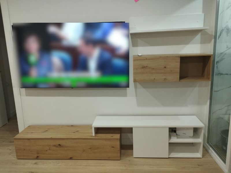 Foto de cliente de Mueble de salón Julia roble nodi y blanco artik 220 cm