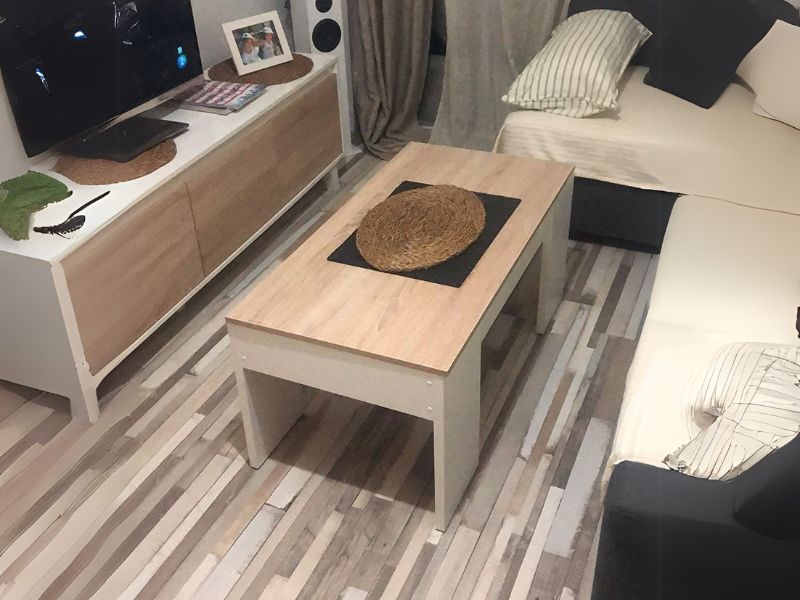 Foto de cliente de Pack de muebles de salón nórdicos blanco y roble