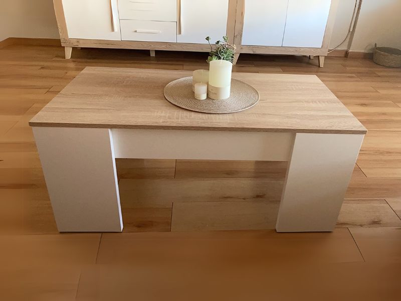 Foto de cliente de Pack de muebles de salón nórdicos blanco y roble