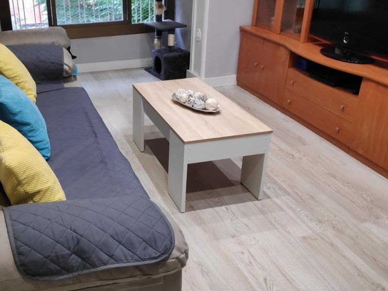 Foto de cliente de Pack de muebles de salón nórdicos blanco y roble