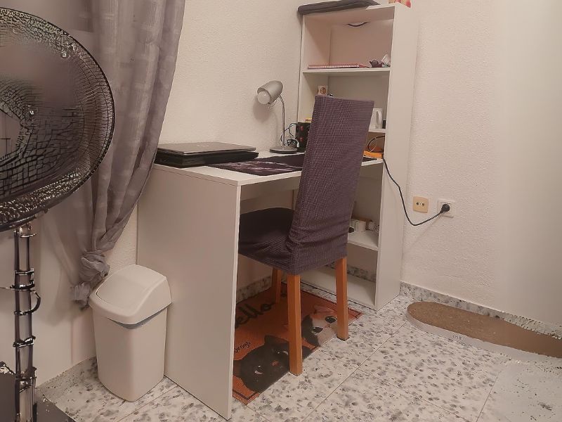 Foto de cliente de Mesa de escritorio con estanteria reversible Duplo Blanco 120 cm