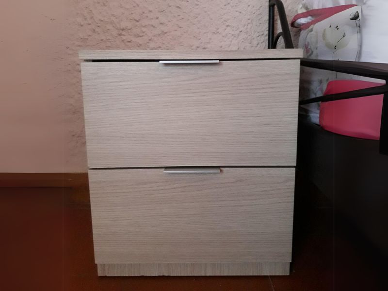 Foto de cliente de Mesita de Noche Modernas Con 2 Cajones Roble 38x45 cm