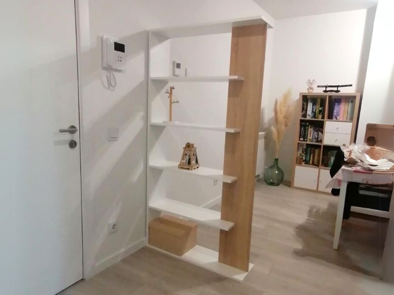 Foto de cliente de Pack 4 Estanterías Alida color Roble Canadian y Blanco 360x180x25 cm