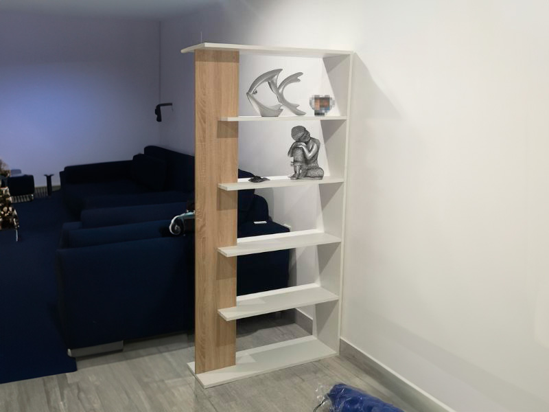Foto de cliente de Pack 4 Estanterías Alida color Roble Canadian y Blanco 360x180x25 cm