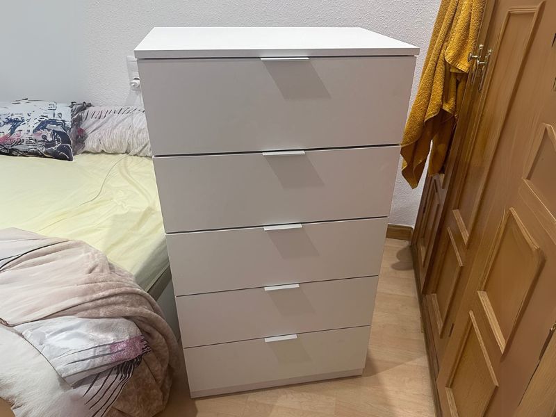 Foto de cliente de Cómoda De 5 Cajones Color Blanco Artik Dormitorio 60x110 cm
