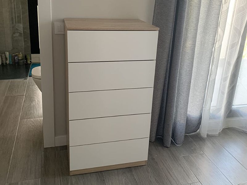 Foto de cliente de Sinfonier Blanco Roble 5 Cajones Luca 60x110 cm