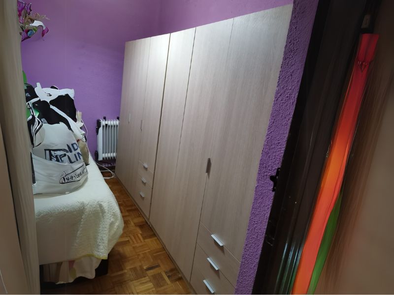 Foto de cliente de Armario 3 puertas 3 cajones roble 121x180 cm