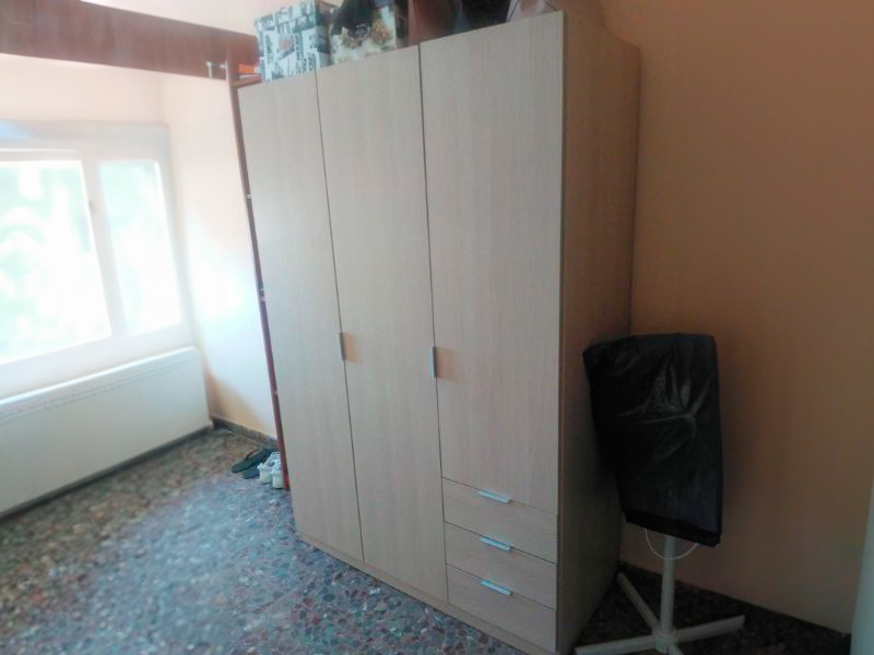 Foto de cliente de Armario 3 puertas 3 cajones roble 121x180 cm
