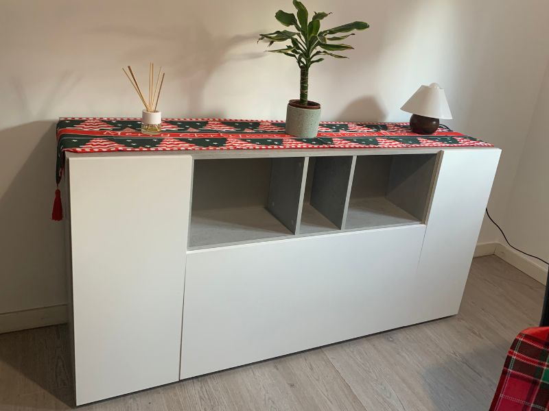 Foto de cliente de Aparador Loira 3 puertas color blanco y cemento 150 cm