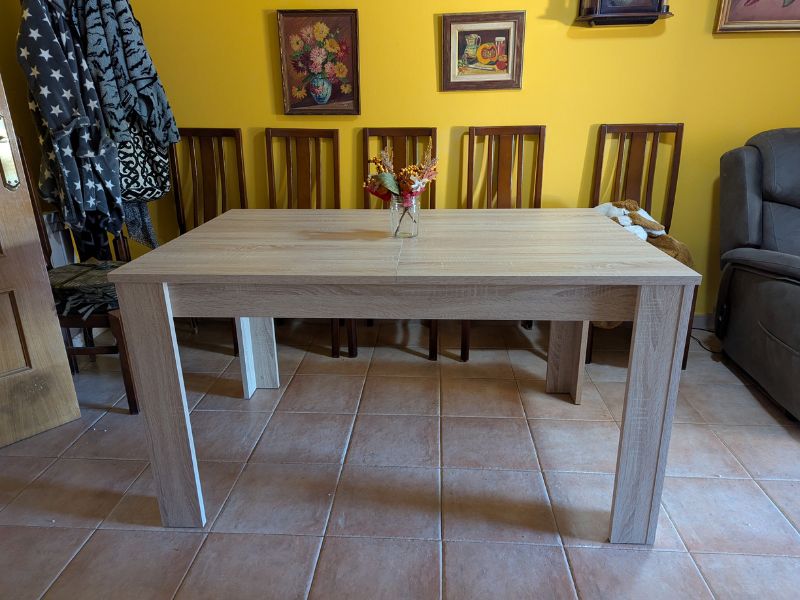 Foto de cliente de Mesa de comedor extensible salón roble canadian 140-190x90 cm