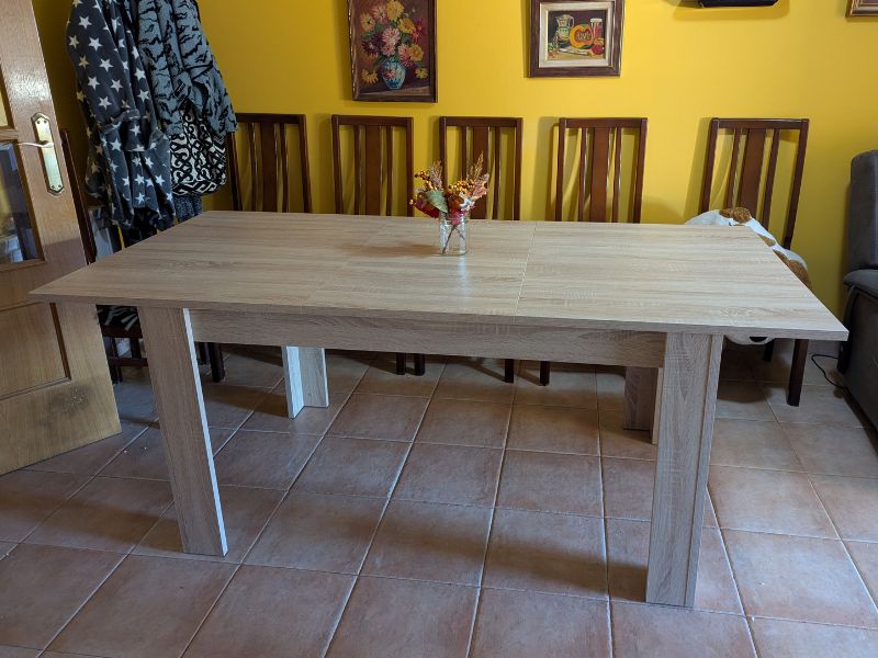 Foto de cliente de Mesa de comedor extensible salón roble canadian 140-190x90 cm