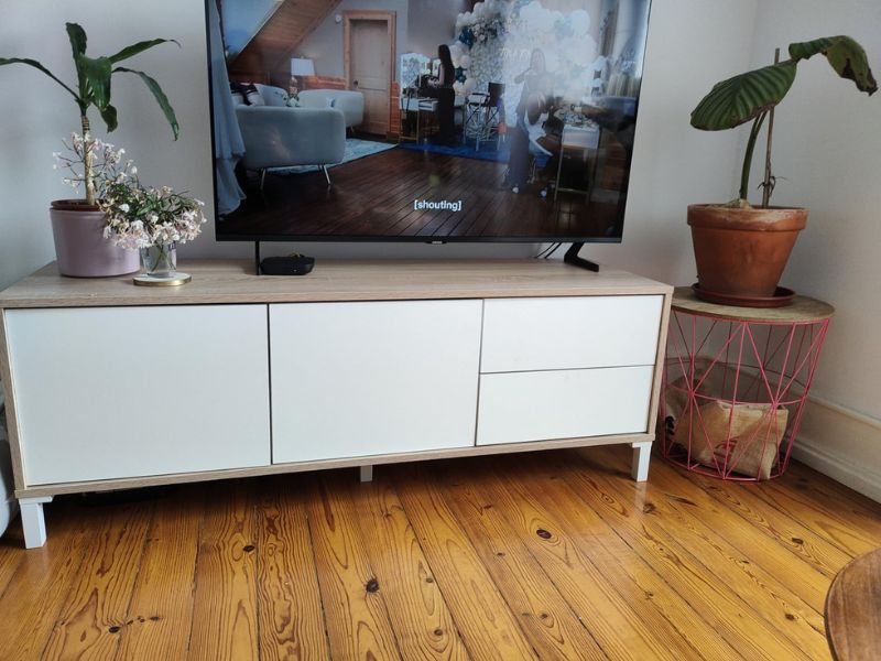 Foto de cliente de Conjunto Muebles Salón Brooklyn Roble Canadian y Blanco Artik