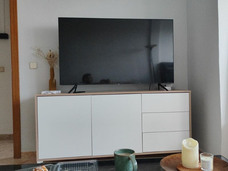 Foto de cliente de Conjunto Muebles Salón Brooklyn Roble Canadian y Blanco Artik