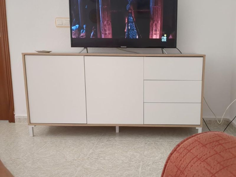 Foto de cliente de Conjunto Muebles Salón Brooklyn Roble Canadian y Blanco Artik