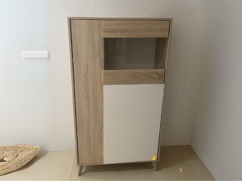 Foto de cliente de Vitrina Kikua Plus color roble y blanco salón 77x142 cm