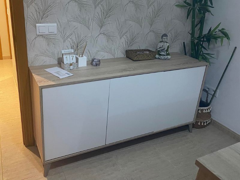 Foto de cliente de Aparador Kikua Plus 3 puertas roble blanco 154 cm