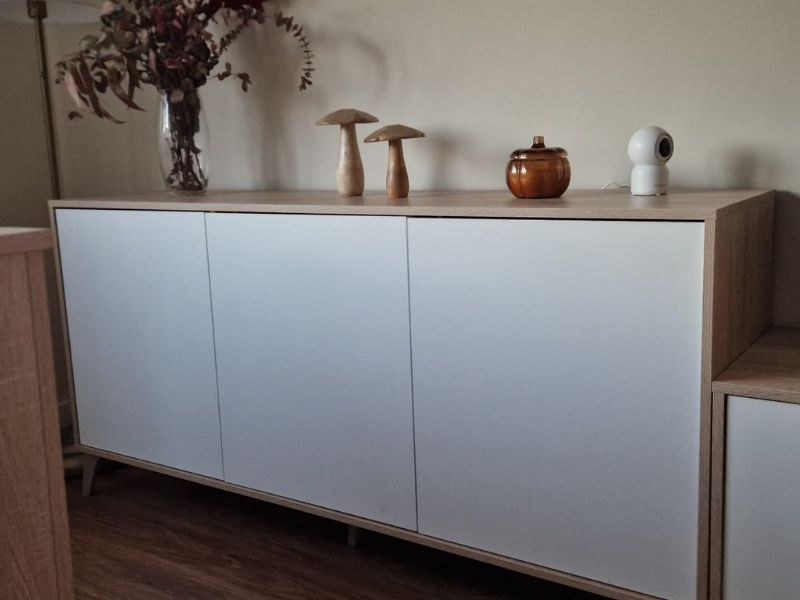 Foto de cliente de Aparador Kikua Plus 3 puertas roble blanco 154 cm