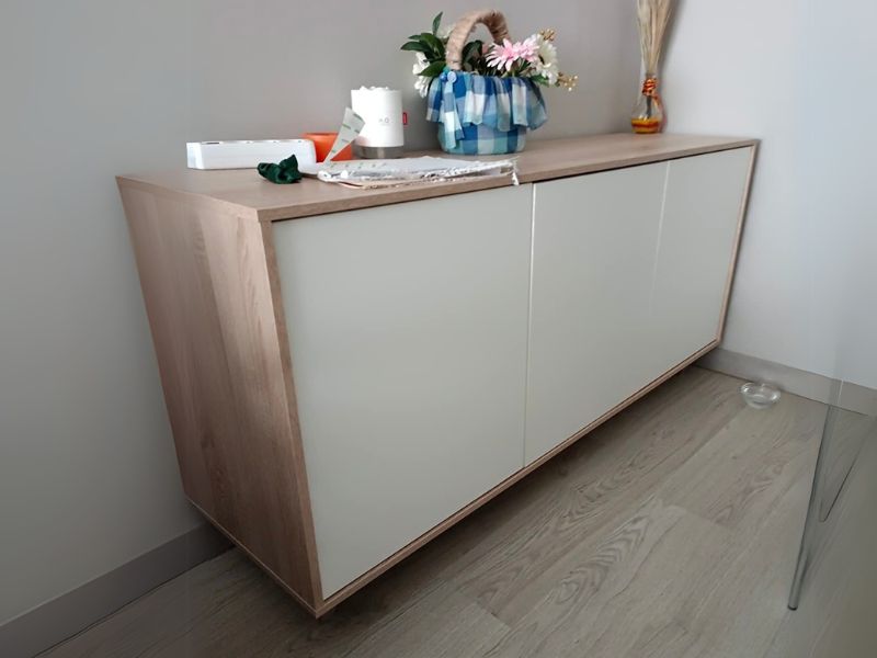Foto de cliente de Aparador Kikua Plus 3 puertas roble blanco 154 cm