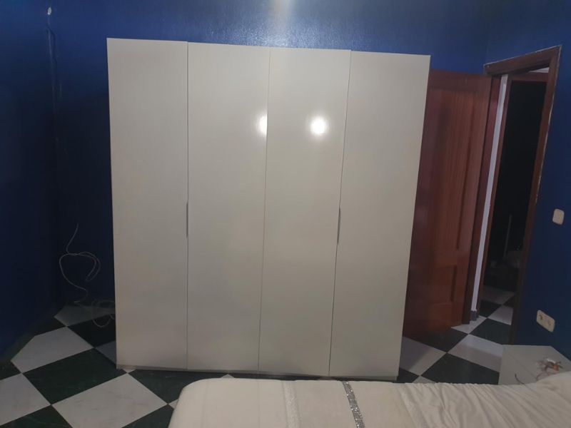 Foto de cliente de Armario Blanco brillo de 4 puertas Habitación Dormitorio 180x200 cm