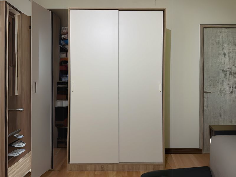 Foto de cliente de Armario con 2 Puertas Correderas Max Color Blanco y Roble 120x200 cm