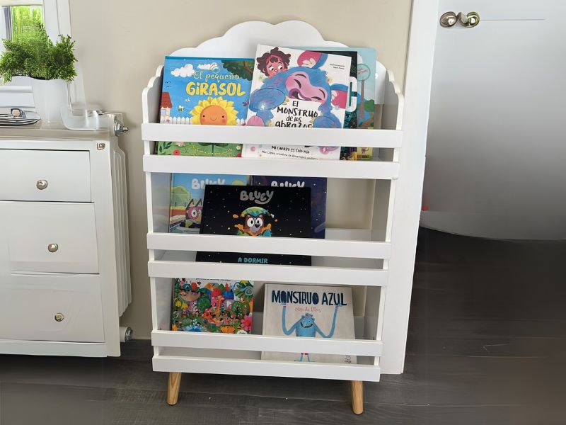 Foto de cliente de Mueble Infantil Estantería Librería Douceur 3 Estantes Color Blanco 58x100x18 cm