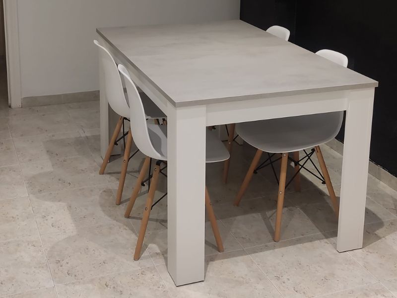Foto de cliente de Mesa comedor extensible Cemento 140-190x90 cm