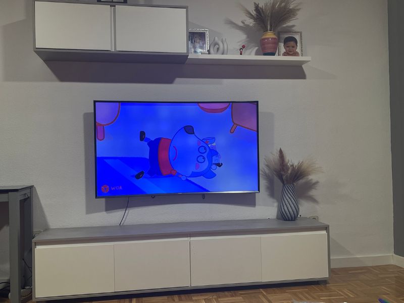 Foto de cliente de Mueble Salón Estilo Industrial Color Blanco Artik Y Gris Cemento 200 cm