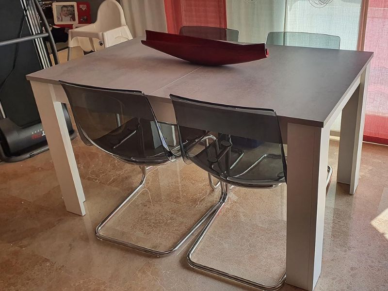 Foto de cliente de Mesa comedor extensible Cemento 140-190x90 cm