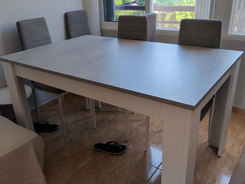 Foto de cliente de Mesa comedor extensible Cemento 140-190x90 cm