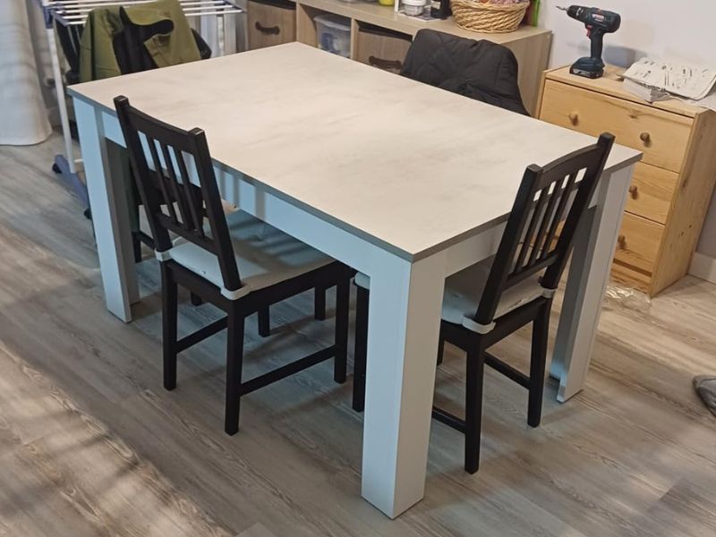 Foto de cliente de Mesa comedor extensible Cemento 140-190x90 cm