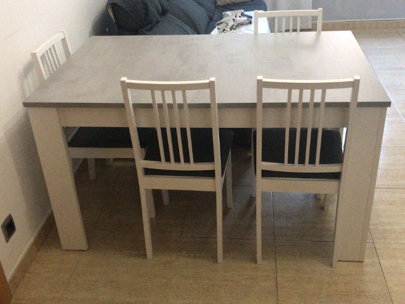 Foto de cliente de Mesa comedor extensible Cemento 140-190x90 cm