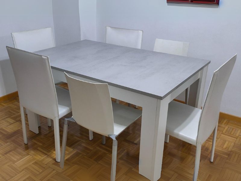 Foto de cliente de Mesa comedor extensible Cemento 140-190x90 cm