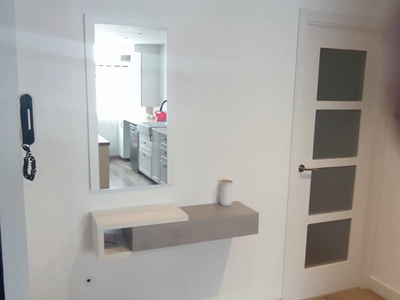 Foto de cliente de Mueble de Entrada Recibidor Estilo Industrial con Espejo 95 cm