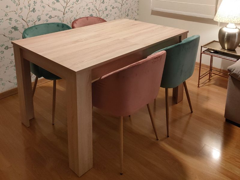 Foto de cliente de Mesa de comedor extensible salón roble canadian 140-190x90 cm