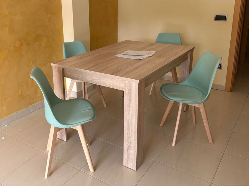 Foto de cliente de Mesa de comedor extensible salón roble canadian 140-190x90 cm